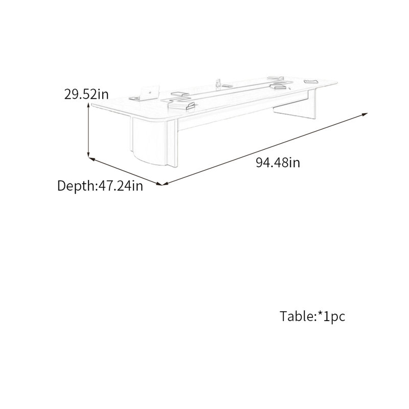 Table de conférence Sleek, H 29,52 po x L 94,48 po x l 47,24 po