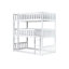 Twin Over Bunk Bed In White - Detachable Rubber Wood Design With Stable Ladders And Guardrails For Bedroom Structure Safe-286059590