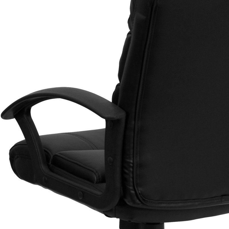 Chaise de bureau pivotante LeatherSoft à dossier moyen avec accents et dossier divisés