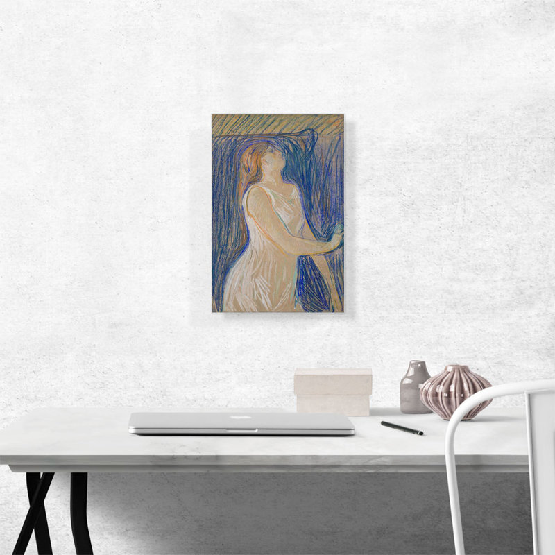 «Ketch of the Model Posing 1893» par Edvard Munch, reproduction d'art sur toile tendue, H 18 po x l 12 po x 1,5 po