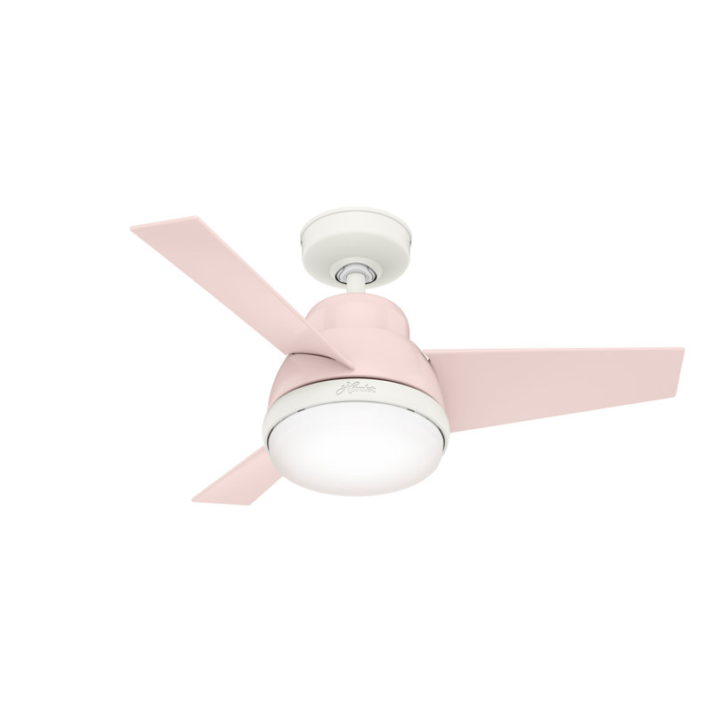 Blush Pink 36" Indoor Ceiling Fan with LED Light and Remote