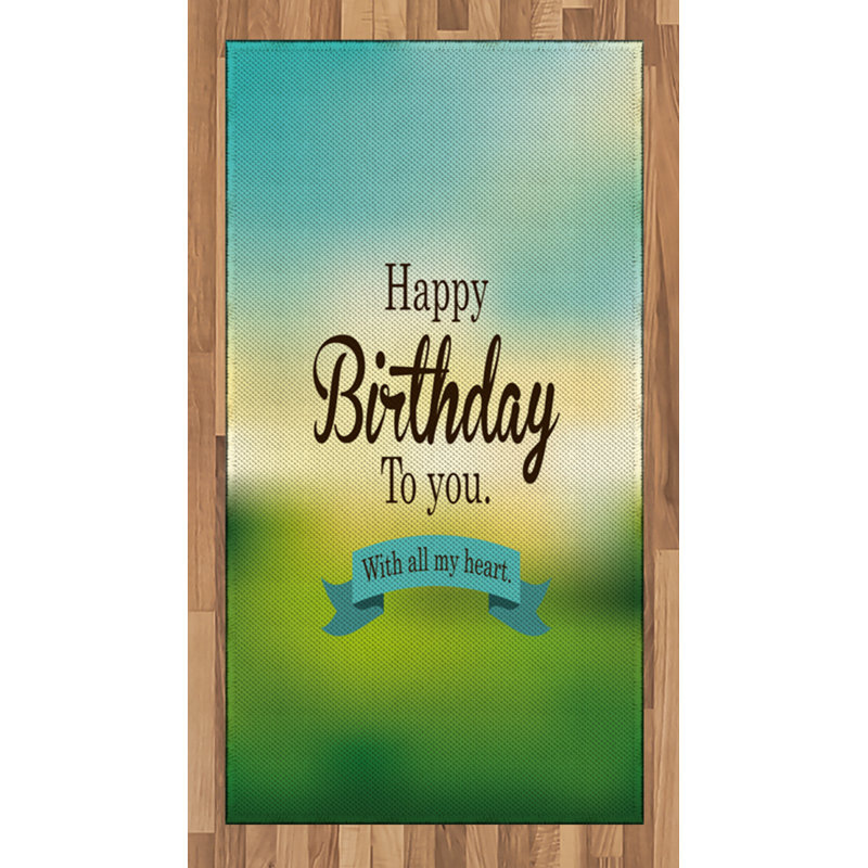 Birthday High Density Long Fiber Poly Threads Decorative Area Rug Carpet, Rectangle 2'7" x 5'