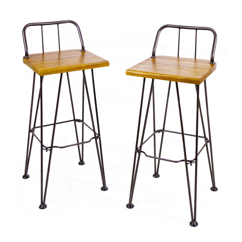 INDUSTIAL WOOD AND METAL BARSTOOL