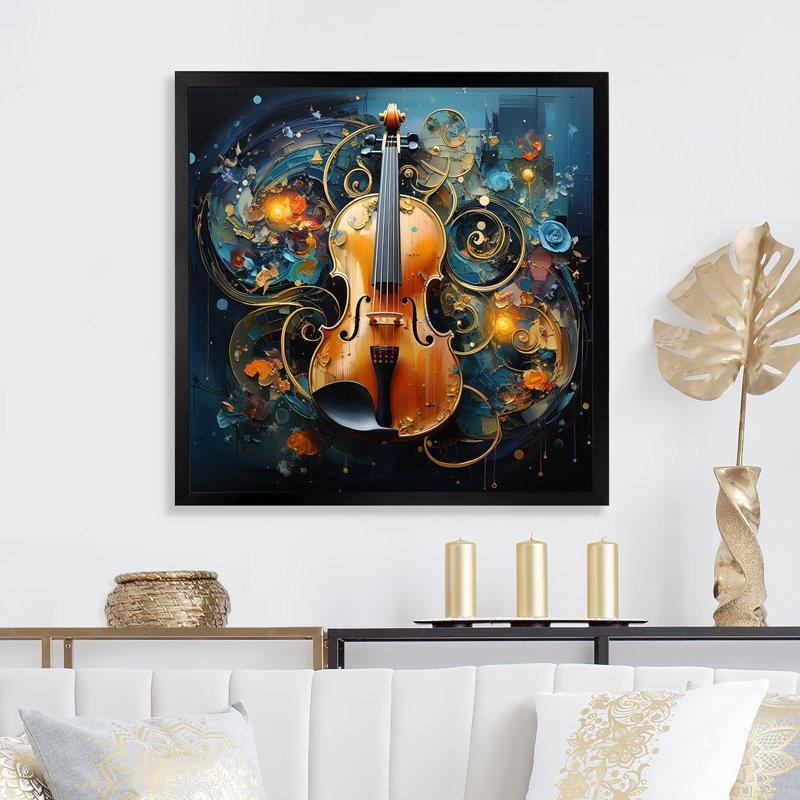 Music Symphonic Fusion Layers - Impression, Cadre simple noir, H 24 po x l 24 po x P 1 po