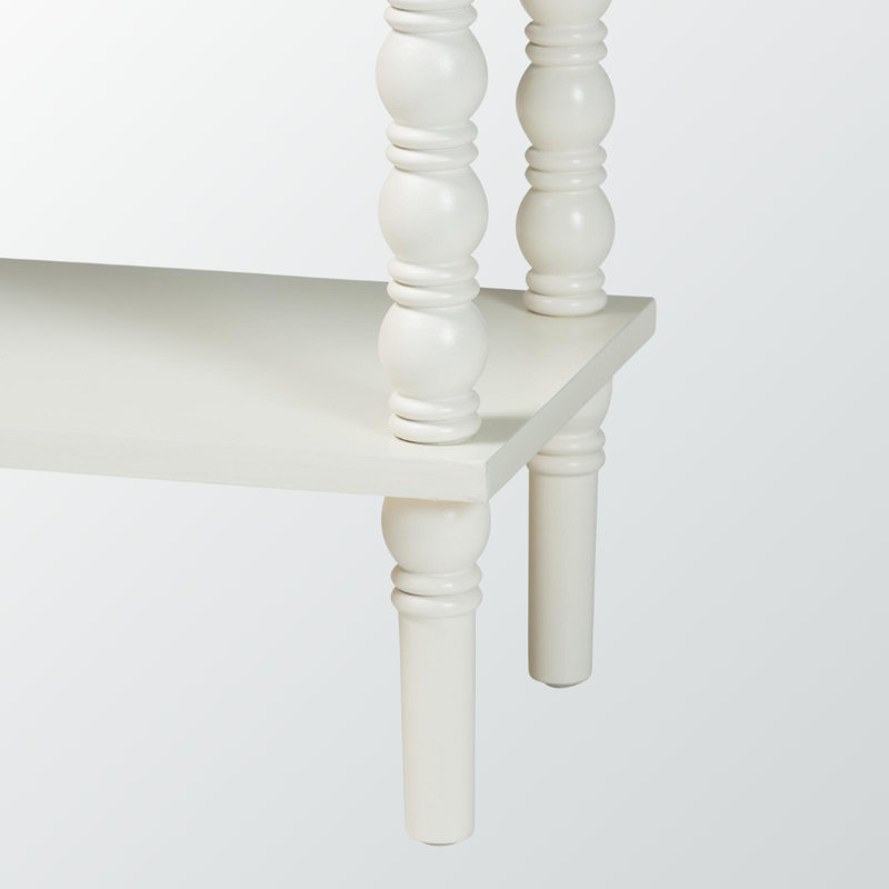 Altha 2-Drawer Console Table in White Finish with Spindle Legs, 32.15" H X 45.1" W X 12.81" D, White