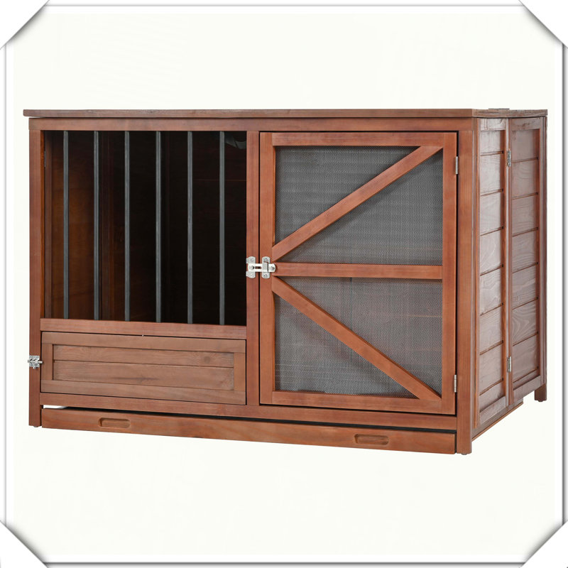 Mobilier de caisse pour chien en bois massif avec plateau pivotant amovible, H 20 po x l 33 po x P 24,25 po