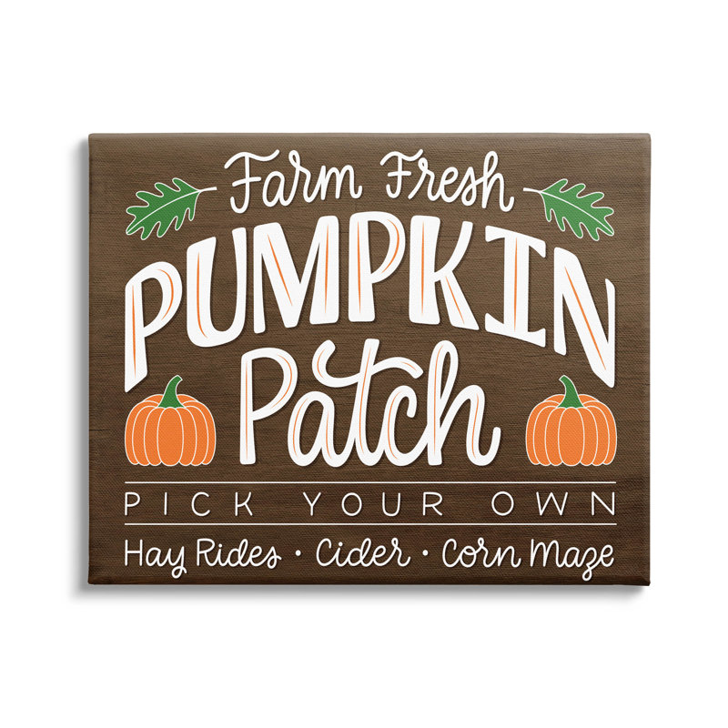 «Farm Fresh Pumpkin Patch», art mural sur toile par Jalynn Heerdt, H 16 po x l 20 po x P 1,5 po