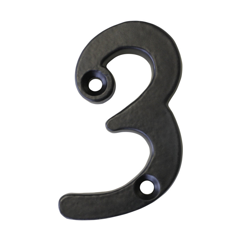 Numéro de maison 2 po, Noir, 3