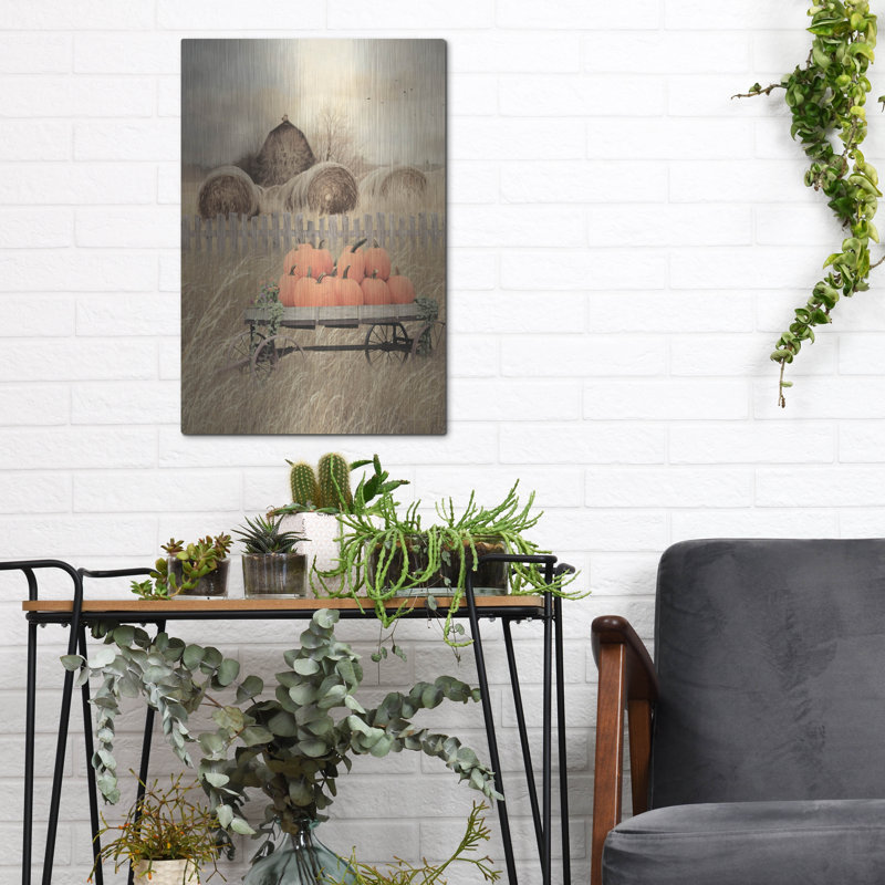 Gracie Oaks «Pumpkin Harvest» par Lori Deiter, art mural en métal, 12 po x 16 po, H 16 po x l 12 po