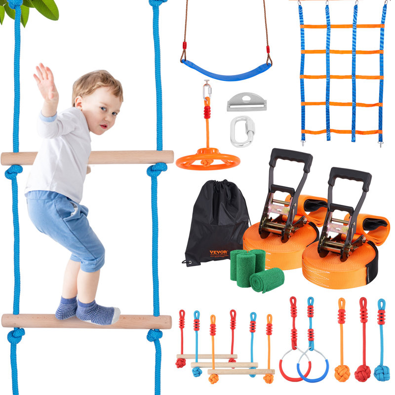 VEVOR Ninja Warrior Obstacle Course Kids Outdoor Slackline