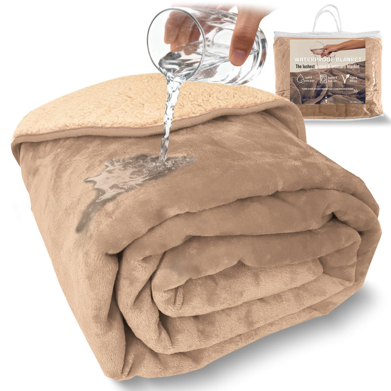 Machine Woven Throw Blanket, Brown