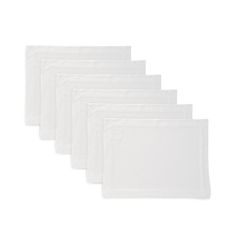 Sonoma - 100% Pure Linen Placemats (Prewashed), White, 14 " W x 19" L x 0.3 " D