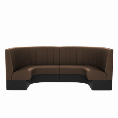 1/2 Circle U-Booth, Private Corner Booth - Stitched Channeling (Pack of Two 1/4 Circle Booths)