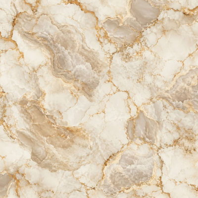 Papier peint adhésif auto-adhésif amovible en marbre beige avec papier autocollant pour salle de bain 24 po x 118 po