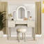 Ensemble de coiffeuse à miroir avec lumière DEL, ensemble de coiffeuse pour chambre à coucher / salle de maquillage-361818749