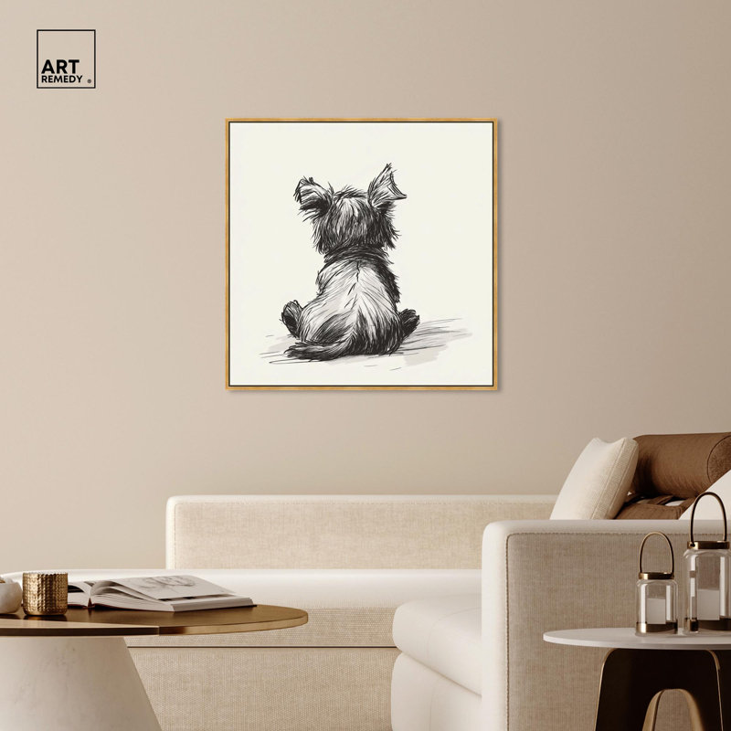 «Abstract Paws of Joy», dessins sur toile par Art Remedy, Cadre flottant doré, H 41 po x l 41 po x P 1,8 po