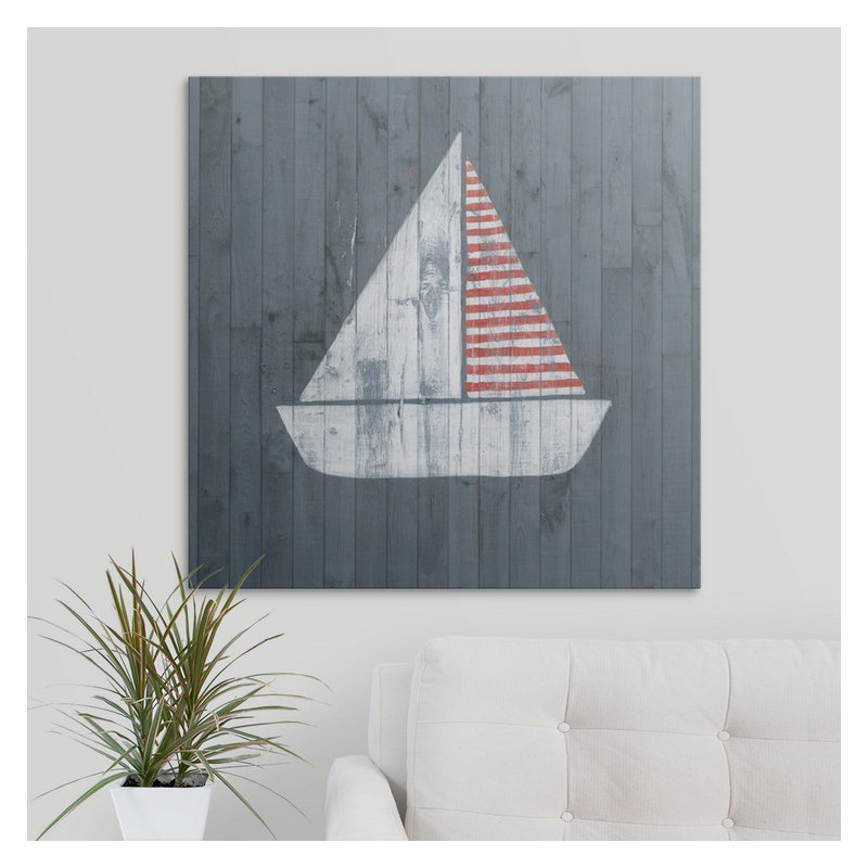 «Nautical Plank I» par Grace Popp, impression, H 24 po x l 24 po x P 1,5 po, Toile