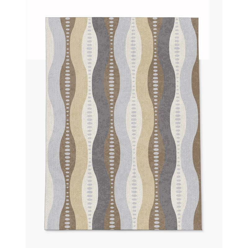 Rectangle Chair Mat with Hemmed Edges Edge for Firm Surfaces, 48" H x 72" W, Beige/Gray/Brown