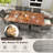 9pcs Patio Rattan Dining Set Acacia Wood Table Cushioned Chair Mix Gray