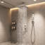 Ensemble de douche au plafond en nickel brossé 12 pouces avec pomme de douche à main