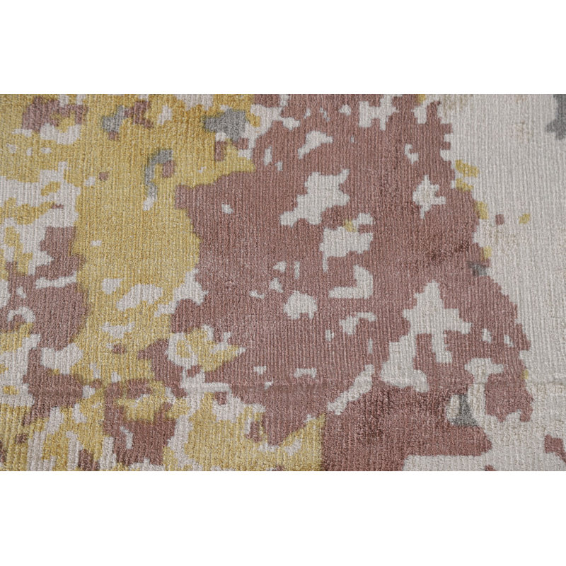 Tapis abstrait fait à la main 5 x 7