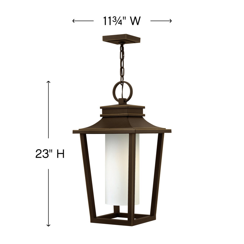 Sullivan 1-Light Outdoor Hanging Lantern, Black, 100W Medium