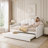 Velvet Upholstered Daybed With Elegant Shell Design And Trundle – Full Size Frame,Classic Upholstered Frame-1940419683