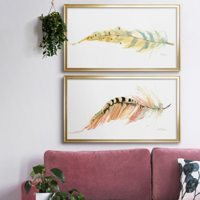 «Tail Feather III», ensemble de 2 peintures sur toile encadrées