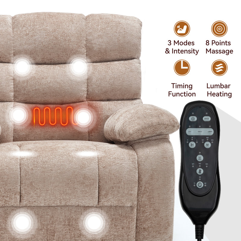 Fauteuil inclinable Luciano Chenille, Beige