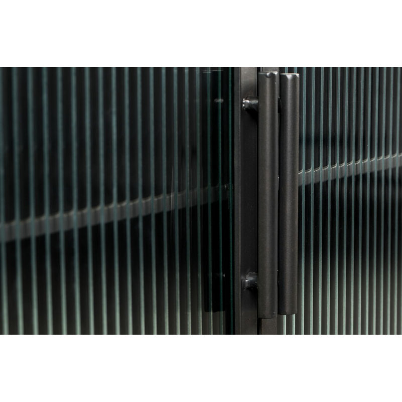 Boli 59'' Black Iron and Glass Sideboard