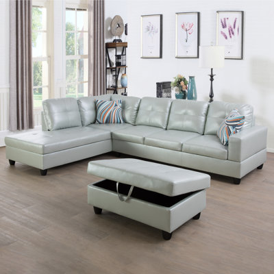 3-Piece Upholstered L-shaped Living Room Sectional
