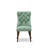 9-piece Dining Room Set includes a Kitchen Table and 8 Willow Green Polyester fabric Modern Dining Chairs with Button tufted Back - Antique Walnut Finish-289307141-299601128