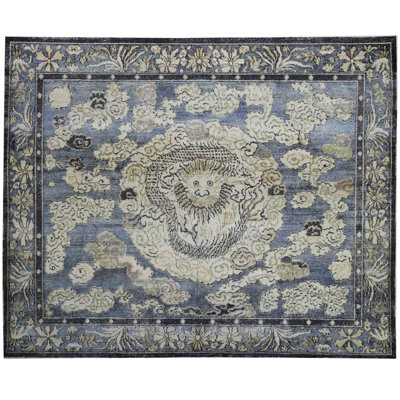 Tapis unique en laine 6 pi 5 po x 7 pi 9 po Silk Treasures