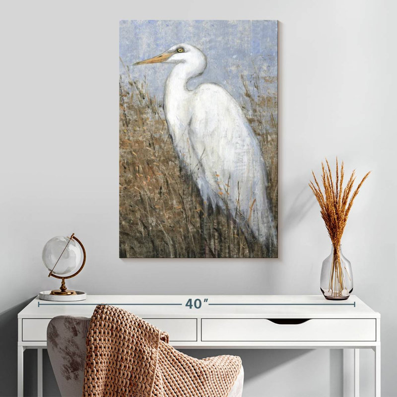 Brampt White Heron II, 30" H x 20" W