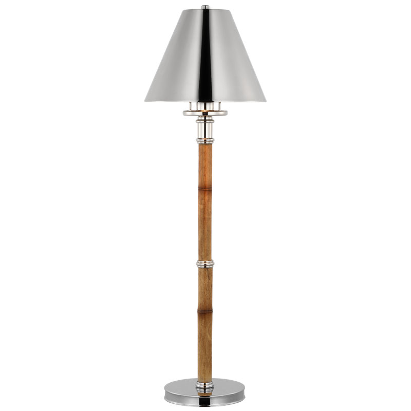 Ralph Lauren Dalfern Buffet Lamp, Waxed Bamboo/Polished Nickel, Polished Nickel