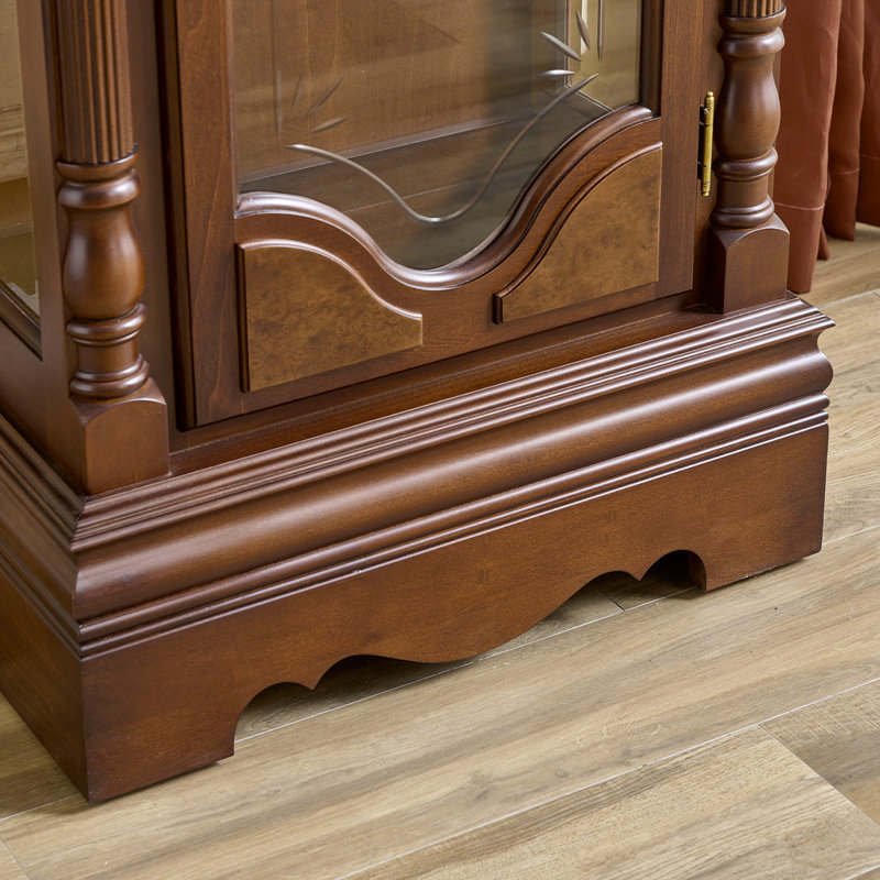 83.86"New Chinese-style retro solid wood standing floor clock