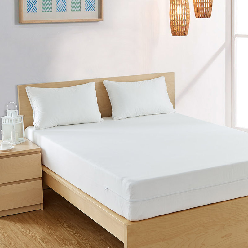 Protège-matelas 100% coton respirant, bloque les acariens, le pollen et les squames d'animaux, Simple, 9"