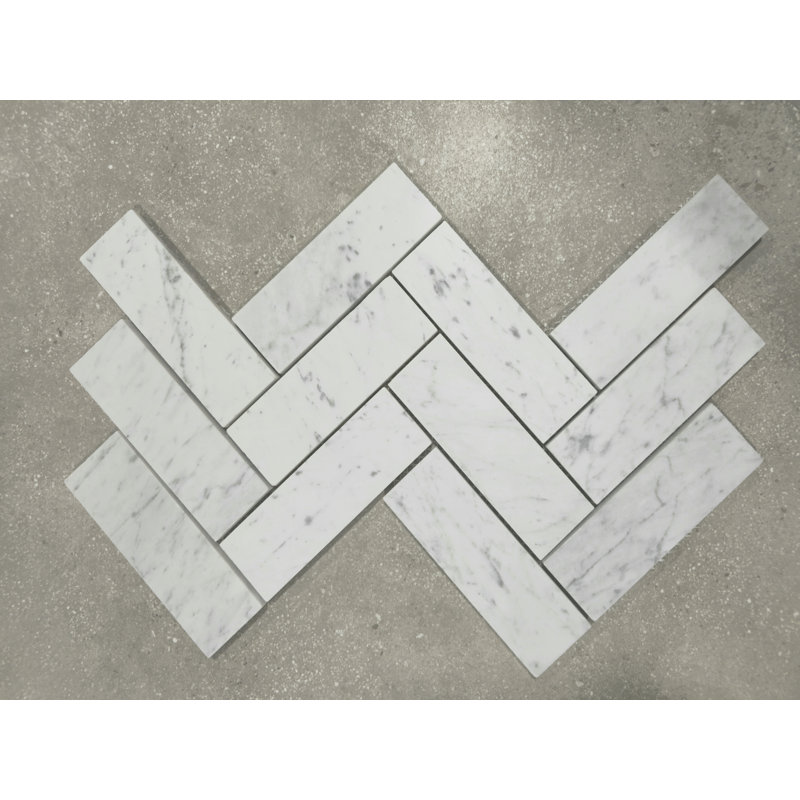 Carreau de mosaïque en marbre Carrrara, Blanc