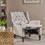 Fauteuil inclinable en tissu capitonné gris clair