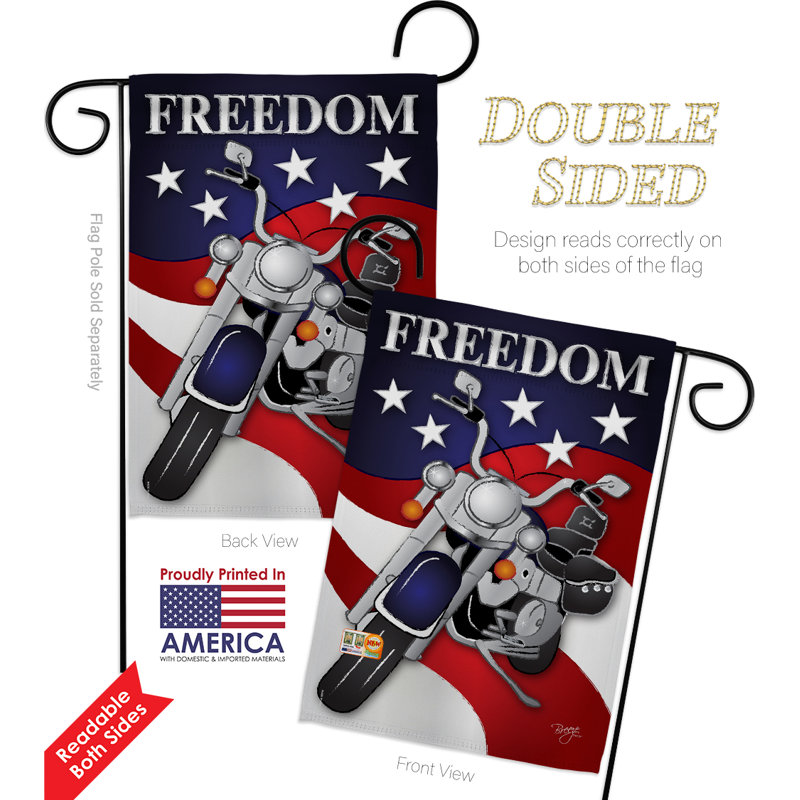 Double Sided 18.5'' H x 13'' W Polyester Independence Day Flag Set