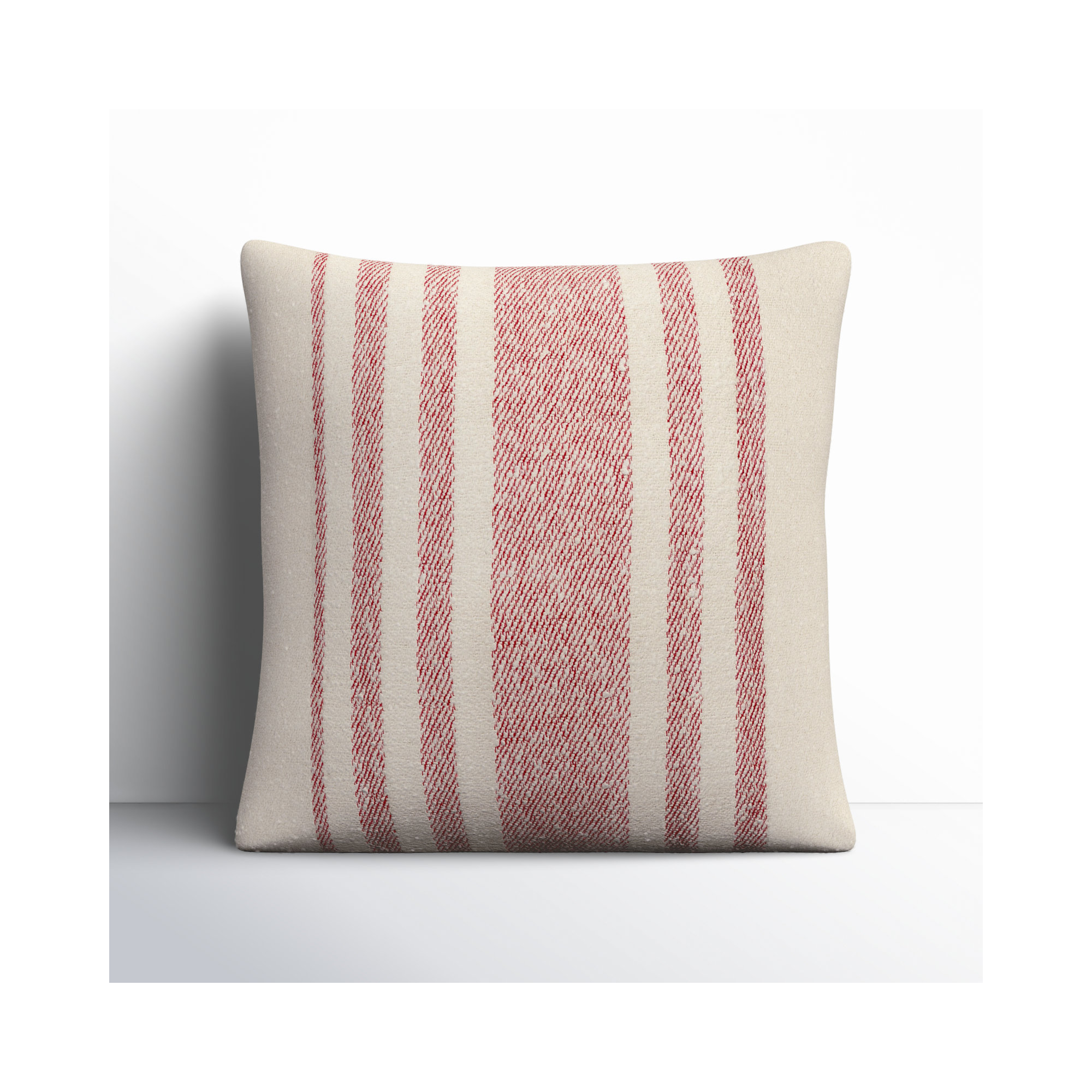Sorden Striped Cotton Throw Pillow, 22" x 22", Polyester/Polyfill, Coral