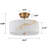 3-Light Alabaster Drum Semi Flush Mount