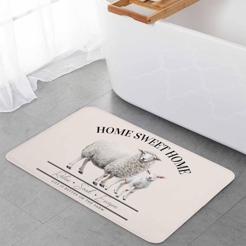 Paquet de 2 tapis de cuisine en mouton pour la maison et la maison, Sweet Home