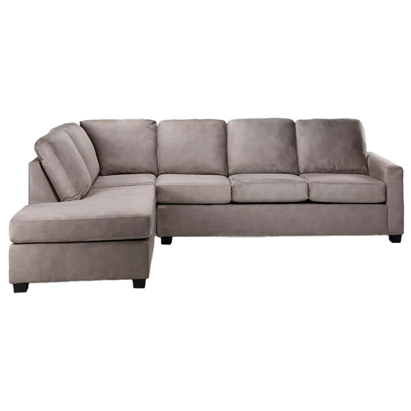 Alexius L-Shaped Upholstered Sectional, Beige(LHF), Left Hand Facing, Beige Polyester