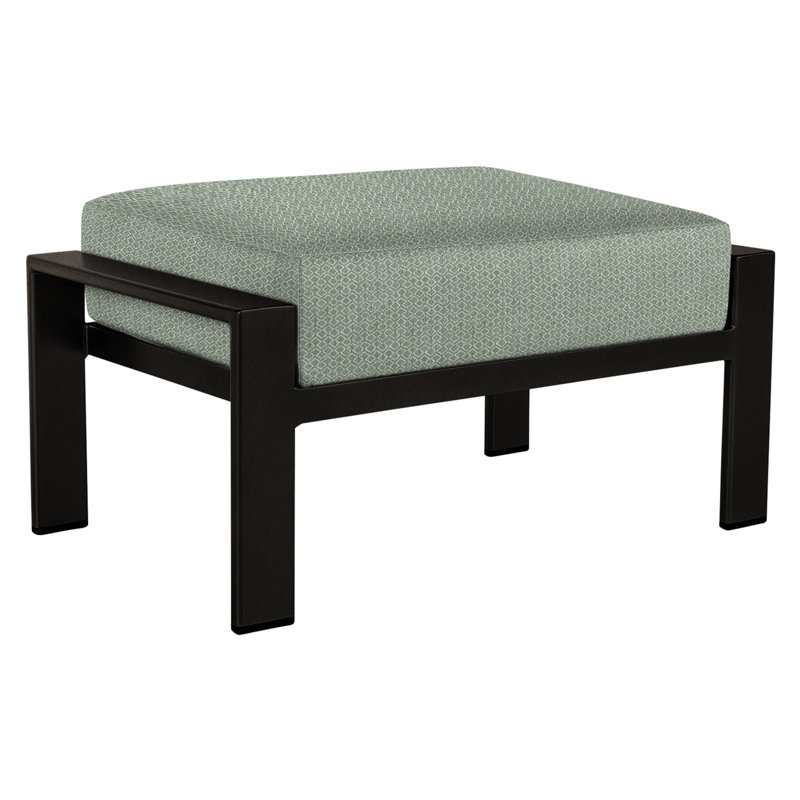 Studio Outdoor Ottoman, Stitches Slate, Carbon Black