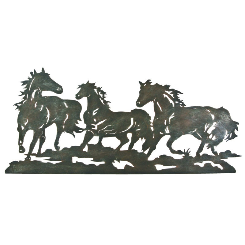Wild Mustang Running Horses Metal Wall Décor