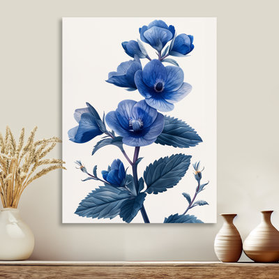 Blue White Cherry Blossom Beauty V - Cherry Blossom Wall Decor