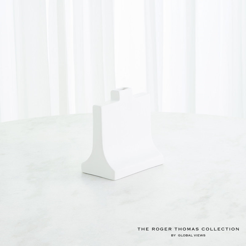 Icon Vase-Matte White, 9.75" H x 8.75" W x 5.25" D