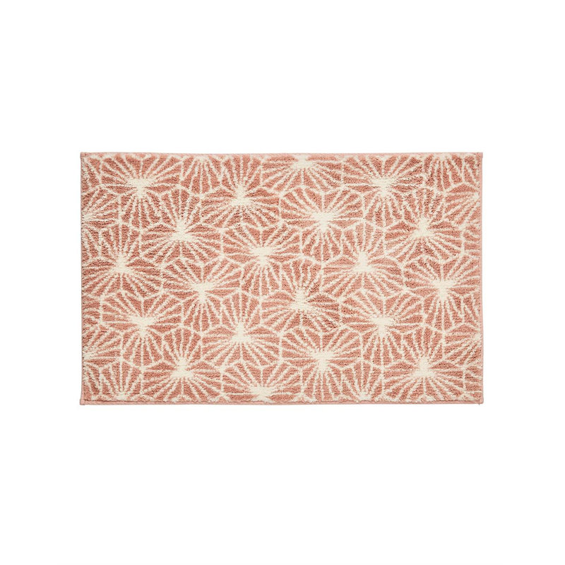 Emery Geometric Non Slip Bath Mat, Blush