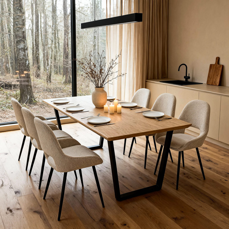 Asfand 160Cm Oak Veneer Dining Table